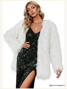 Long Sleeve Fluffy Faux Fur Warm Coat Winter Wear